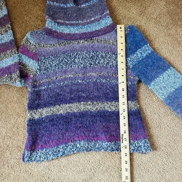 Free People My Girl Turtleneck Sweater Midnight Pearl Combo Women's Small Boho - Picture 9 of 11